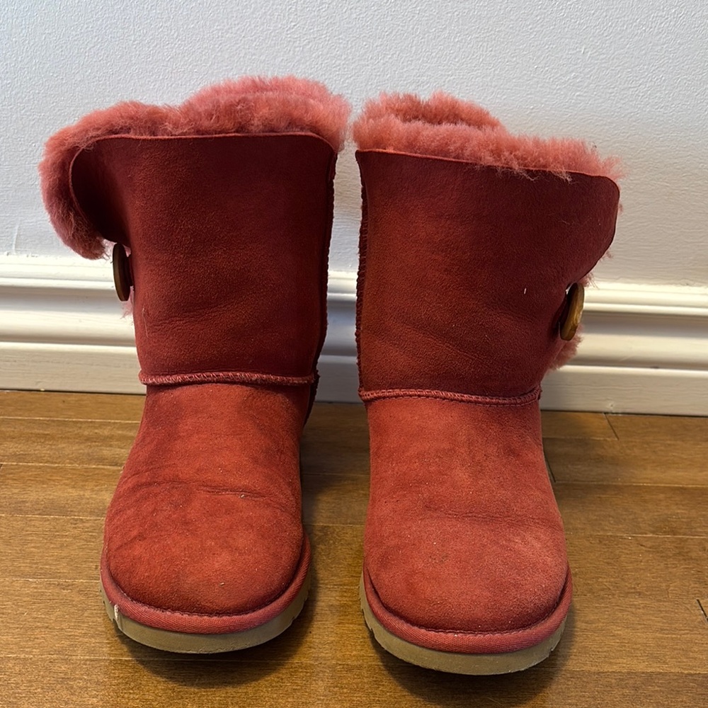 UGG Red Winter & Rain Boots with Plush Lining